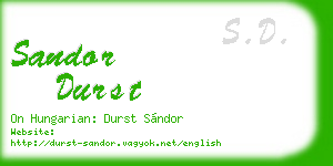 sandor durst business card