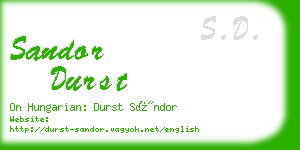 sandor durst business card